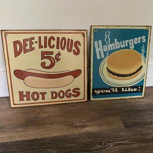 Vintage metal menu kitchen signs